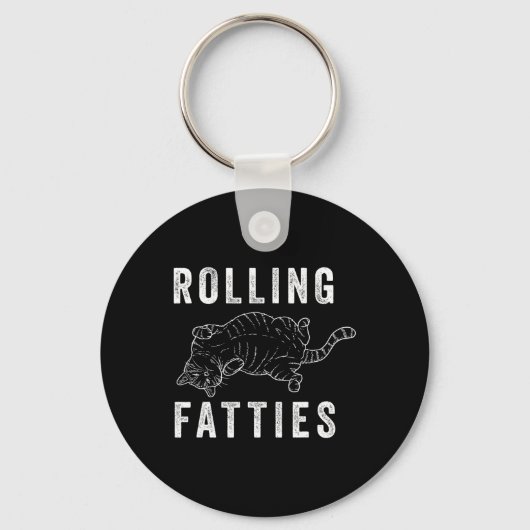 Rolling Fatties Chonk Kat Liefhebber Gift Kat Mam  Sleutelhanger (Voorkant)
