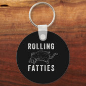 Rolling Fatties Chonk Kat Liefhebber Gift Kat Mam  Sleutelhanger (Voorkant)