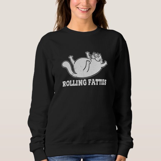 Rolling Fatties Chubby Plump Cat Humorous  Cat Trui (Voorkant)