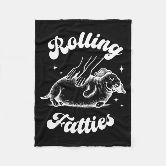 Rolling Fatties Dog Dachshund Weed Wiener Dog Love Fleece Deken (Voorkant)