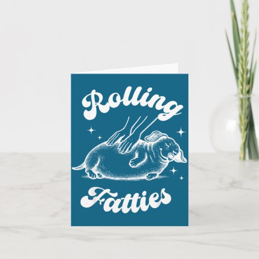 Rolling Fatties Dog Dachshund Weed Wiener Dog Love Kaart (Voorkant)