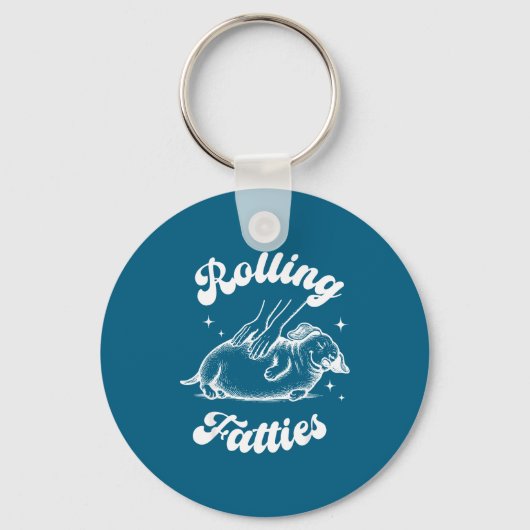 Rolling Fatties Dog Dachshund Weed Wiener Dog Love Sleutelhanger (Voorkant)