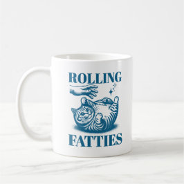 Rolling Fatties Funny Fat Cat Meme Kitten Humor Koffiemok