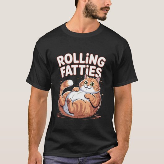 Rolling Fatties Grappige Kat Massage Ontwerp 1 T-shirt (Voorkant)