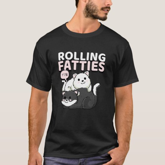 Rolling Fatties (Grappige kattenuitspraak & katten T-shirt (Voorkant)