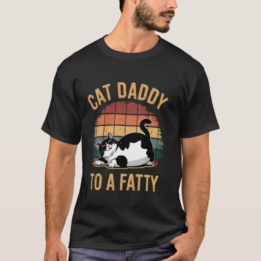 Rolling Fatties Kat Dier Grappige Kat Vader, Kat P T-shirt (Voorkant)