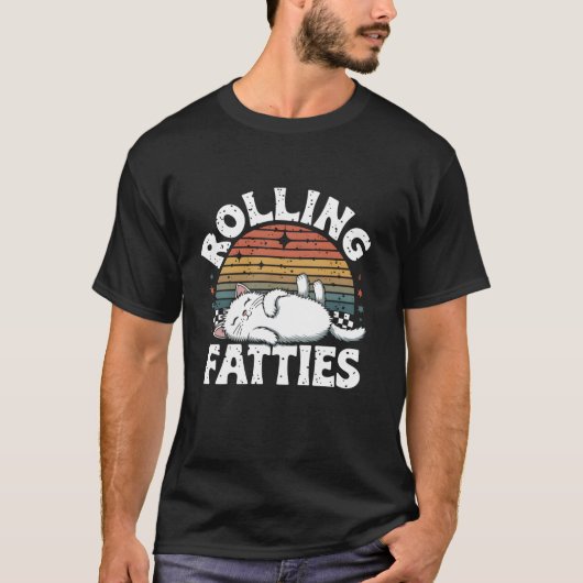 Rolling Fatties Kattenliefhebber Grappig Kattenkat T-shirt (Voorkant)