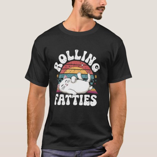 Rolling Fatties Kattenliefhebber Grappig Kattenkat T-shirt (Voorkant)