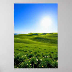 Rolling Green Hills in het voorjaar Poster