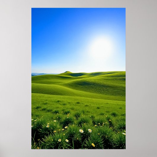 Rolling Green Hills in het voorjaar Poster (Voorkant)