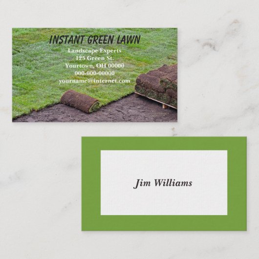 Rolling Green Sod Visitekaartje (Voorkant / Achterkant)