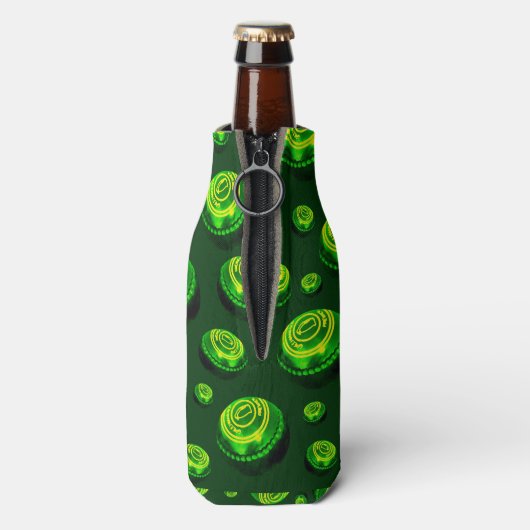 Rolling Greens: gazon kom patroon in olieverf Flesjeskoeler (Fles Achterkant)