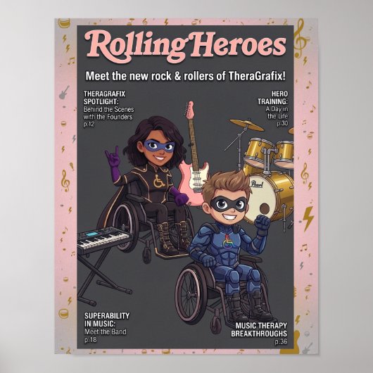 Rolling Heroes Rolstoel Superheld Poster (Voorkant)