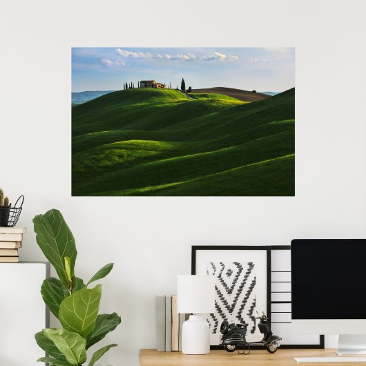 Rolling Hill Near Asciano, Toscane Poster (Thuiskantoor)