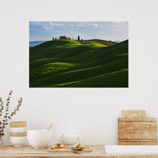 Rolling Hill Near Asciano, Toscane Poster (Keuken)