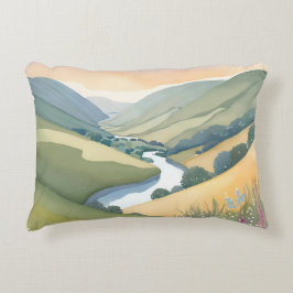 Rolling Hills Landschap | Waterverf mooi Accent Kussen