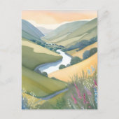 Rolling Hills Landschap | Waterverf mooi Briefkaart (Voorkant)