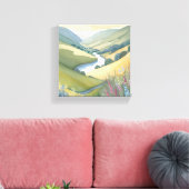 Rolling Hills Landschap | Waterverf mooi Canvas Afdruk (Insitu (Woonkamer))