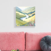 Rolling Hills Landschap | Waterverf mooi Canvas Afdruk (Insitu (Woonkamer))