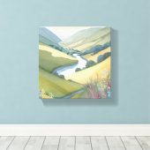 Rolling Hills Landschap | Waterverf mooi Canvas Afdruk (Insitu (Houten vloer))