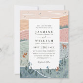 Rolling Hills Rustic Countryside QR Code Wedding Kaart (Voorkant)