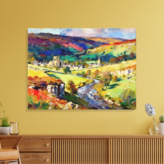 Rolling Hills, rustige muren - een landschap in Yo Canvas Afdruk (Insitu (Woonkamer))