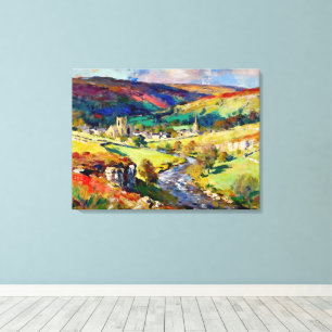 Rolling Hills, rustige muren - een landschap in Yo Canvas Afdruk