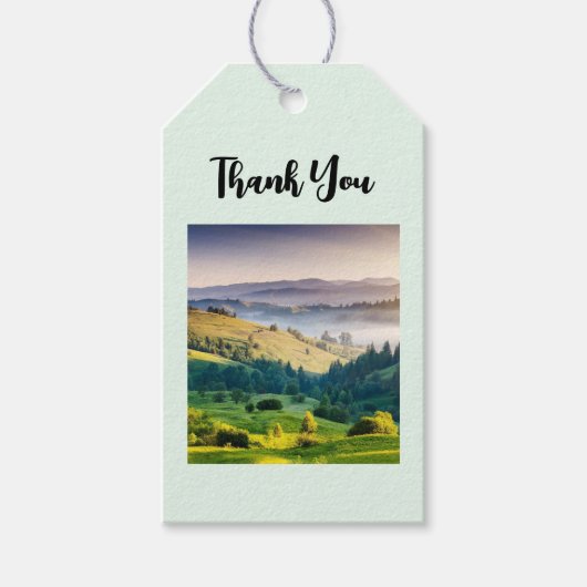 Rolling Hills Schitterend Natuur Foto Bedankt Cadeaulabel (Voorkant)