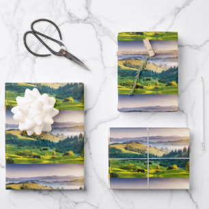 Rolling Hills Schitterend Natuur Foto Patroon Inpakpapier Vel