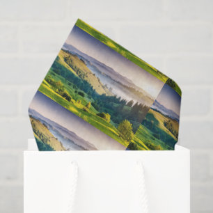 Rolling Hills Schitterend Natuur Foto Patroon Tissuepapier