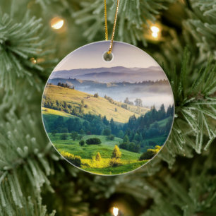 Rolling Hills Schitterend Natuurfoto Keramisch Ornament