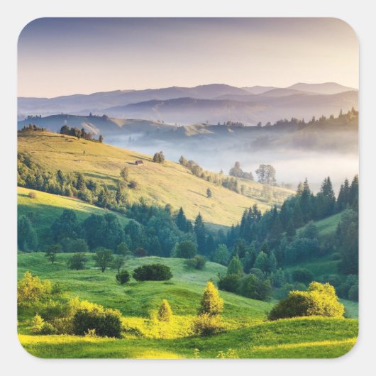 Rolling Hills Schitterend Natuurfoto Vierkante Sticker (Voorkant)
