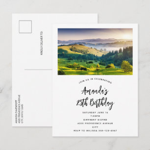 Rolling Hills Schitterende Natuur Foto Verjaardag Uitnodiging Briefkaart