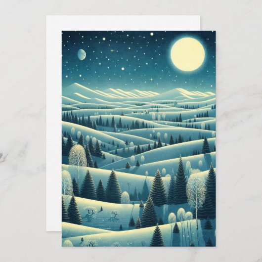 Rolling Hills van de winter Feestdagenkaart (Voorkant / Achterkant)