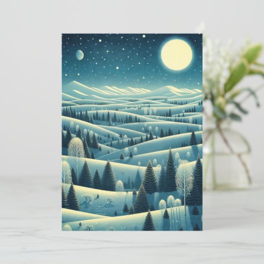 Rolling Hills van de winter Feestdagenkaart (Staand voorkant)