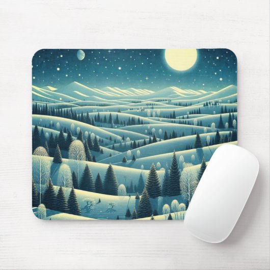 Rolling Hills van de winter Muismat (Met muis)