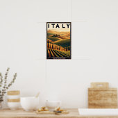 Rolling Hills van Toscane - Vintage Travel Poster (Keuken)