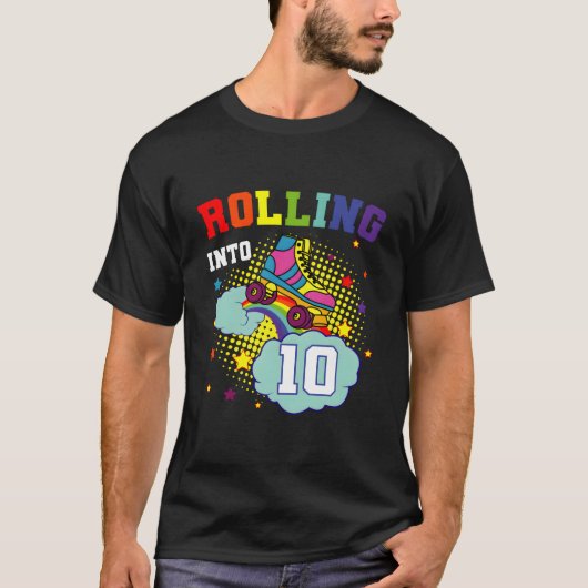Rolling In 10 Roller Schaatsen Schaatsen Bdaypy T-shirt (Voorkant)