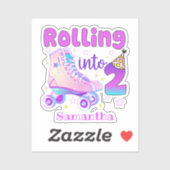 Rolling in 2 - Schattigee Paarse Roller Schaats Ve Sticker (Vel)