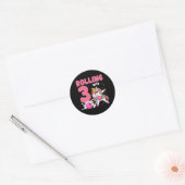 Rolling in 3 3e verjaardag Unicorn Bowling 3 jaar Ronde Sticker (Envelop)