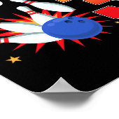 Rolling in 3 jaar oude verjaardag Bowling Kinder P Poster (Hoek)