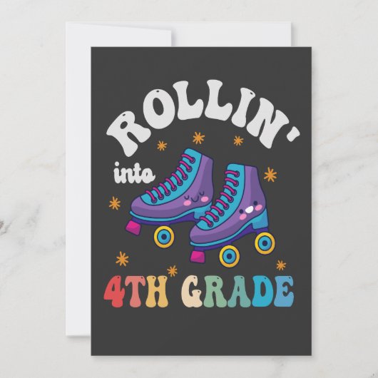 Rolling in 4th Grade Terug naar School Roller Scha Kaart (Voorkant)