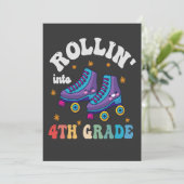 Rolling in 4th Grade Terug naar School Roller Scha Kaart (Staand voorkant)