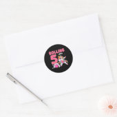 Rolling in 5 5e verjaardag Unicorn Bowling 5 jaar Ronde Sticker (Envelop)