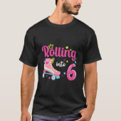 Rolling in 6 jaar Ik draai 6 Roller Schaats Bi T-shirt (Voorkant)