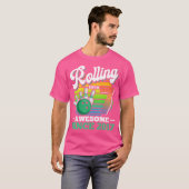 Rolling in 7 jaar Bowling verjaardagsfeest 7e bi T-shirt (Voorkant volledig)