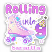 Rolling in 9| Broodskater Birthday Celebration Sticker (Voorkant)