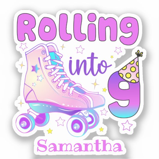 Rolling in 9| Broodskater Birthday Celebration Sticker (Voorkant)