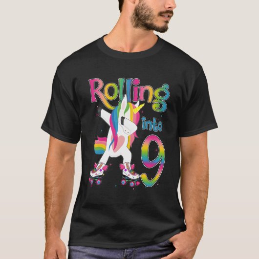 Rolling in 9 jaar Let's Roll I'm Turning 9 Roll T-shirt (Voorkant)