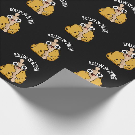 Rolling in deeg Grappig Bakken Pun Dark BG Cadeaupapier (Hoek)